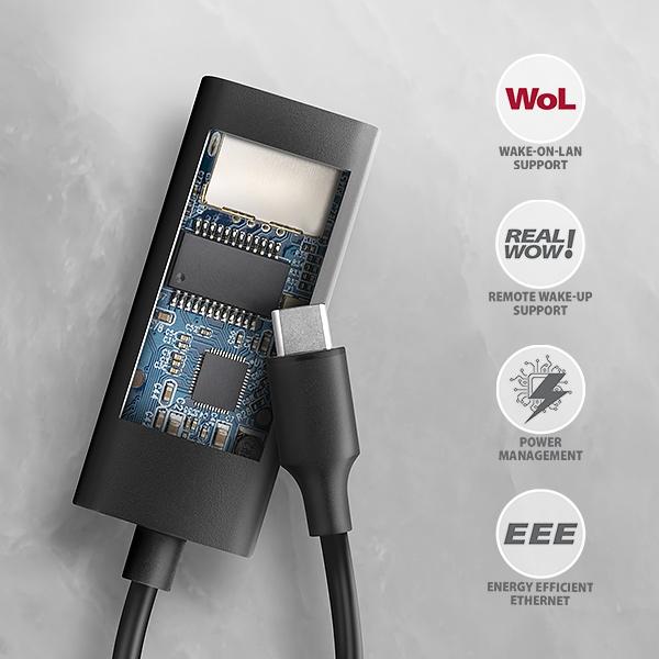 AXAGON ADE-ARC, USB-C 3.2 Gen 1 - Gigabit Ethernet sieťová karta, Realtek 8153, auto inštal4