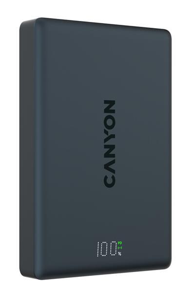 Canyon OnPower 511, Powerbank, 10.000 mAh, 20W USB-C, MagSafe 15W Bezdrôtové nabíjanie, displej, čierna