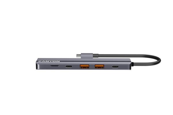 Canyon DS-17, Multiport Docking Station, 6 portov, 1xUSB-C 100W+2xUSB3.0+ 1xHDMI+čítačka kariet5