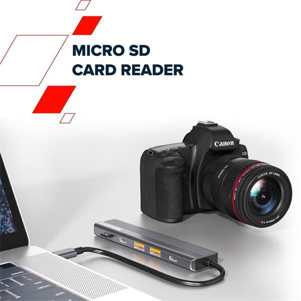 Canyon DS-17, Multiport Docking Station, 6 portov, 1xUSB-C 100W+2xUSB3.0+ 1xHDMI+čítačka kariet8