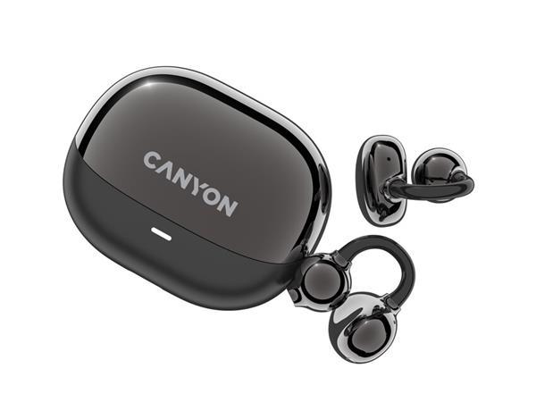 Canyon TWS-14, True Wireless BT slúchadlá za ucho (open-ear-clip), USB-C nabíjanie, nabíjacie puzdro, čierne3