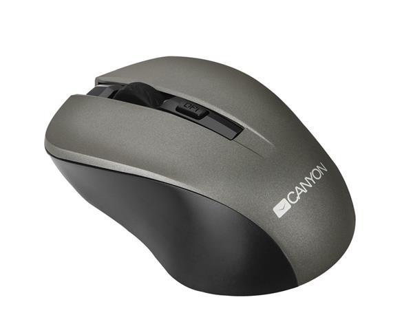 Canyon OnClick W01, Wireless optická myš USB, 800/1000/1200 dpi, šedo-čierna2