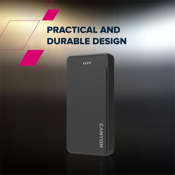 Canyon OnPower 200, Powerbank, 20.000 mAh, LED indikátor, in: 1x USB-C/1x microUSB, out: 1x USB-C a 2x USB-A 3