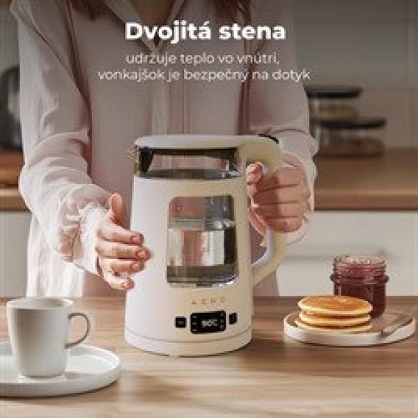 AENO Rychlovarná kanvica EK6 - 1,7l, Strix,dvojité steny, funkcia udržiavania tepla, LEDdisplej,auto vyp