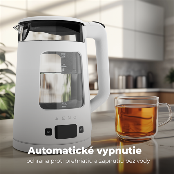 AENO Rychlovarná kanvica EK6 - 1,7l, Strix,dvojité steny, funkcia udržiavania tepla, LEDdisplej,auto vyp32