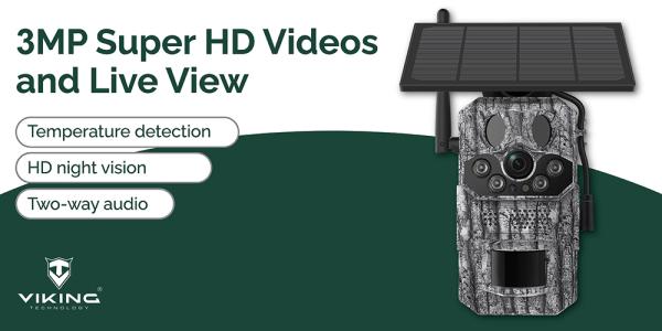 Solárna kamera Viking HDs05 4G/ 2304x1296/ PIR detekcia/ pohybový senzor/ 7800mAh14