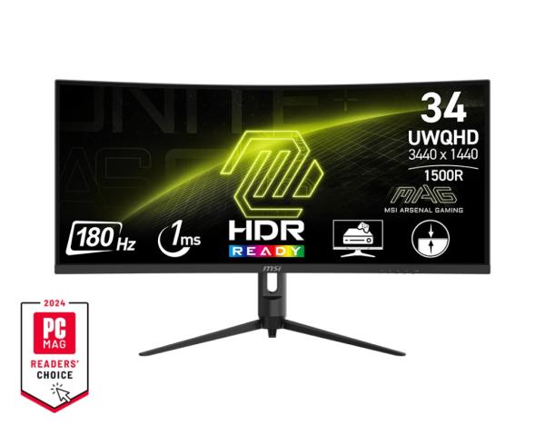 MSI MAG/ 342CQR E2/ 34"/ VA/ wQHD/ 180Hz/ 1ms/ Čierna/ 3R