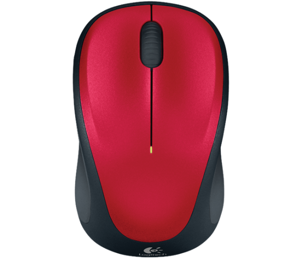 Logitech M235/ Cestovná/ Optická/ 1 000 DPI/ Bezdrôtová USB/ Čierna-červená