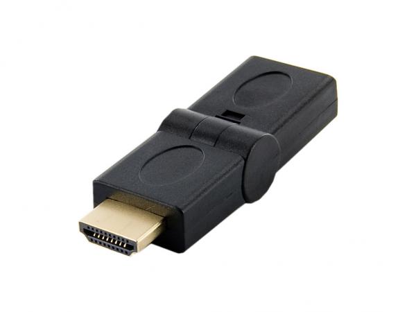 4World Adaptér HDMI M - HDMI F Zalomený Black
