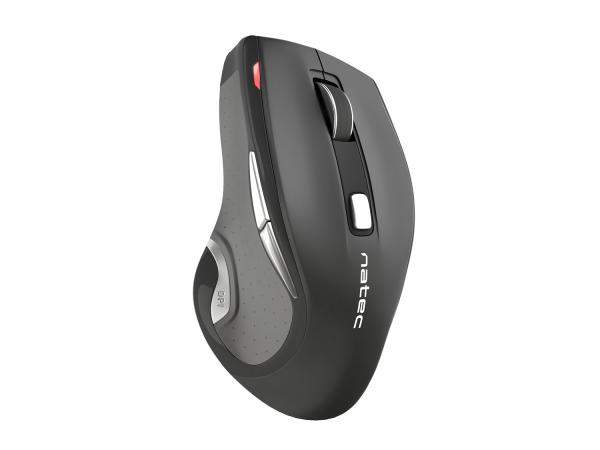 Natec optická myš JAGUAR/ 2400 DPI/ Ergonomická/ Blue Track/ Pre pravákov/ Bezdrôtová USB/ Čierna