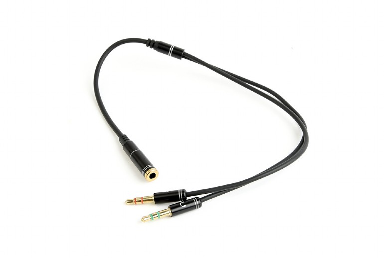 GEMBIRD 3.5 mm stereo jack 4-pin, redukcia, 20 cm, 2xF/ M0 