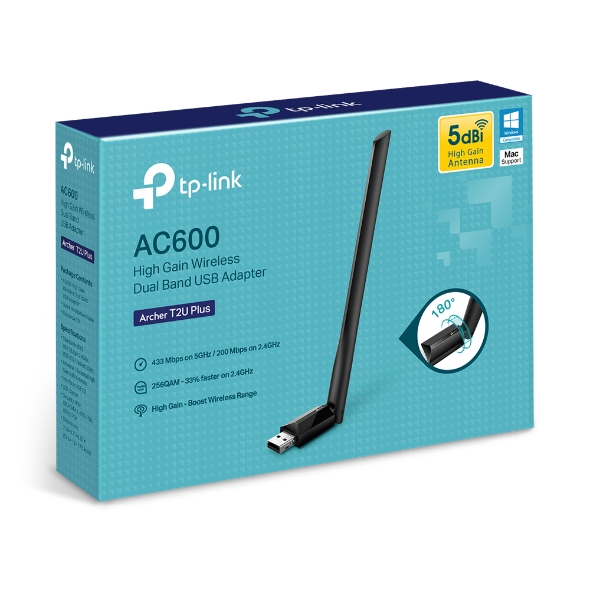 TP-Link Archer T2U Plus AC600 High Gain USB adaptér2 