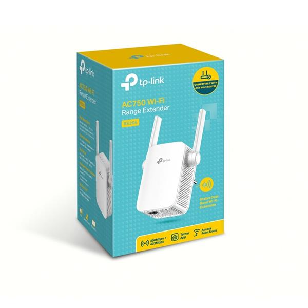 TP-LINK "AC750 Wi-Fi Range ExtenderSPEED: 300Mbps at 2.4GHz + 433Mbps at 5GHzSPEC: 2 × External Antennas, 1 × 10/100Mb3 