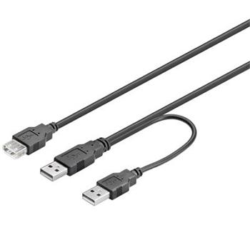 PremiumCord USB 2.0 napájací Y kábel A/ M+A/ M-A/ F0 