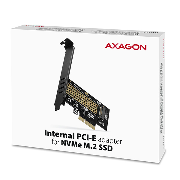 AXAGON PCEM2-N, PCIe x4 - M.2 NVMe M-key slot adaptér, vr. LP7 