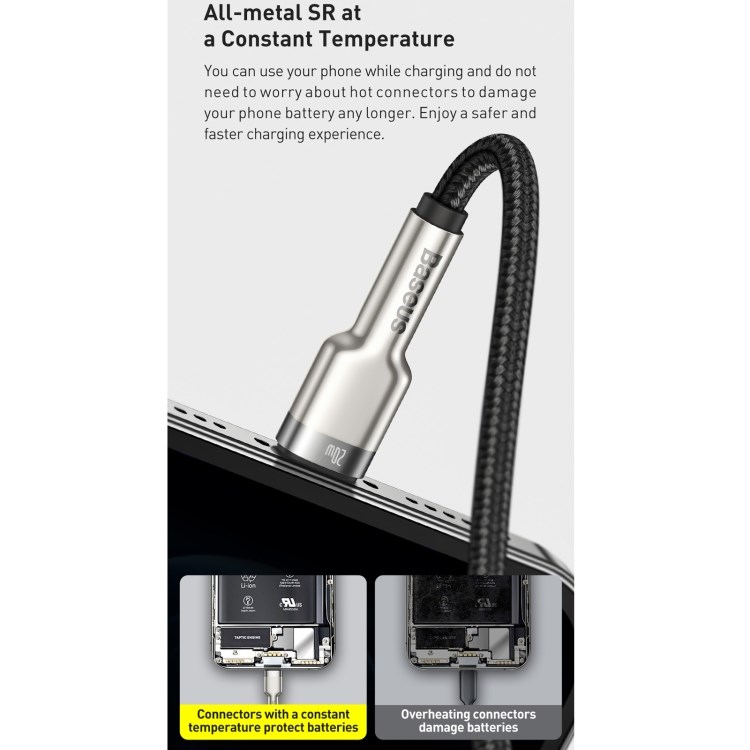 Baseus Cafule Series USB-C na Lightning PD 20W 2m nabíjací/ dátový kábel,  biely6 