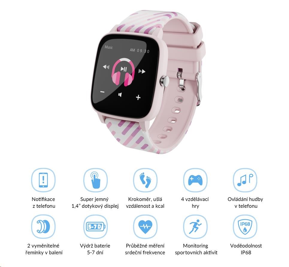 LAMAX BCool Pink - chytré hodinky pro děti4 