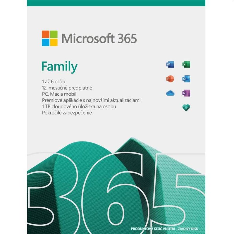 Microsoft 365 Family P8 Mac/ Win, 1 Rok, SK0 