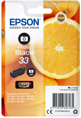 Epson Singlepack Photo Black 33 Claria Premium Ink0 