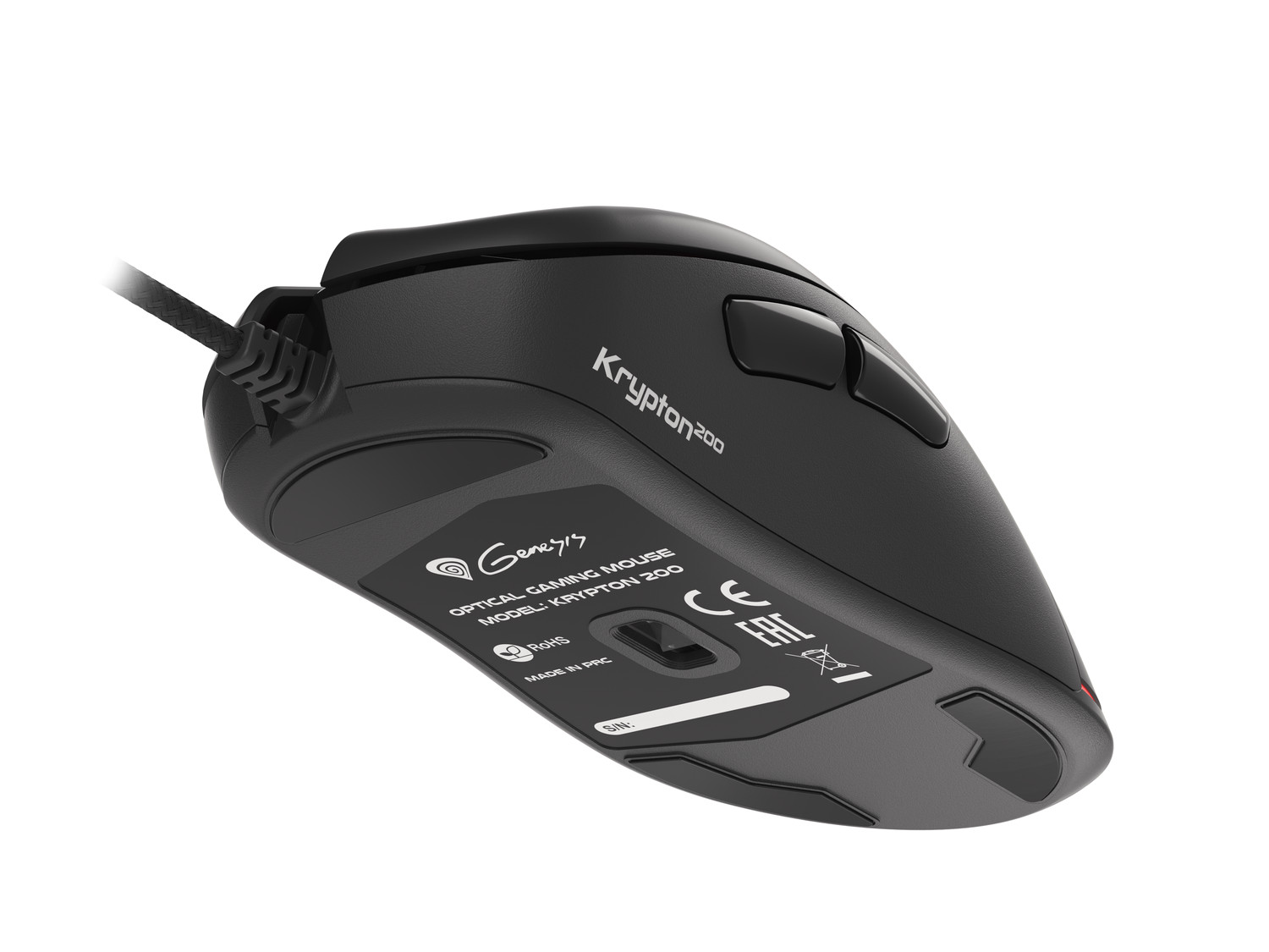 Genesis herná optická myš KRYPTON 200/ RGB/ 6400 DPI/ Herná/ Optická/ 6 000 DPI/ Drôtová USB/ Čierna10 