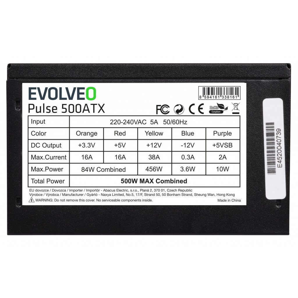 Evolveo/ 500W/ ATX/ Bulk4 