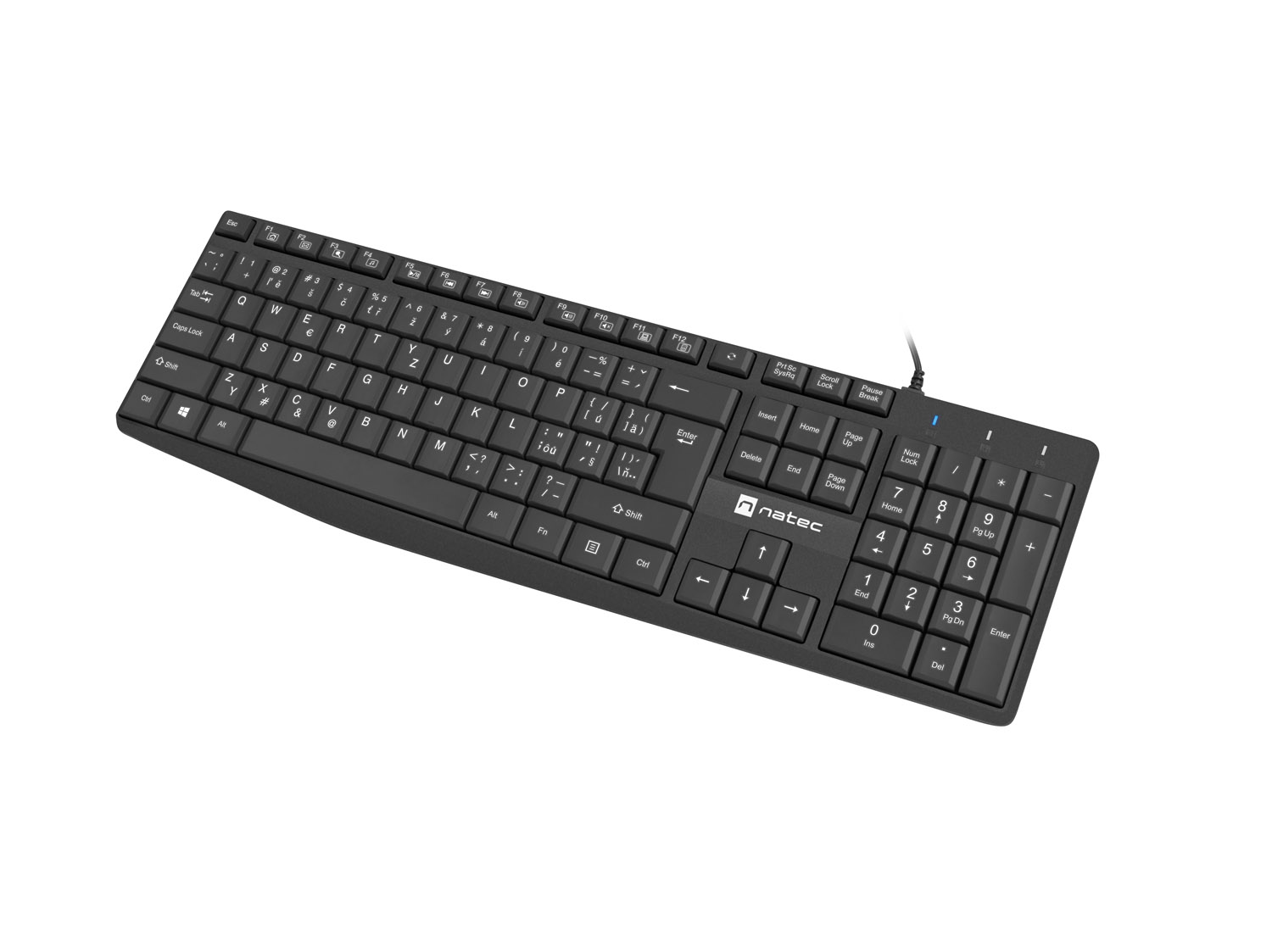 Natec klávesnica Nautilus 2/ Drôtová USB/ CZ- SK layout/ Čierna2 