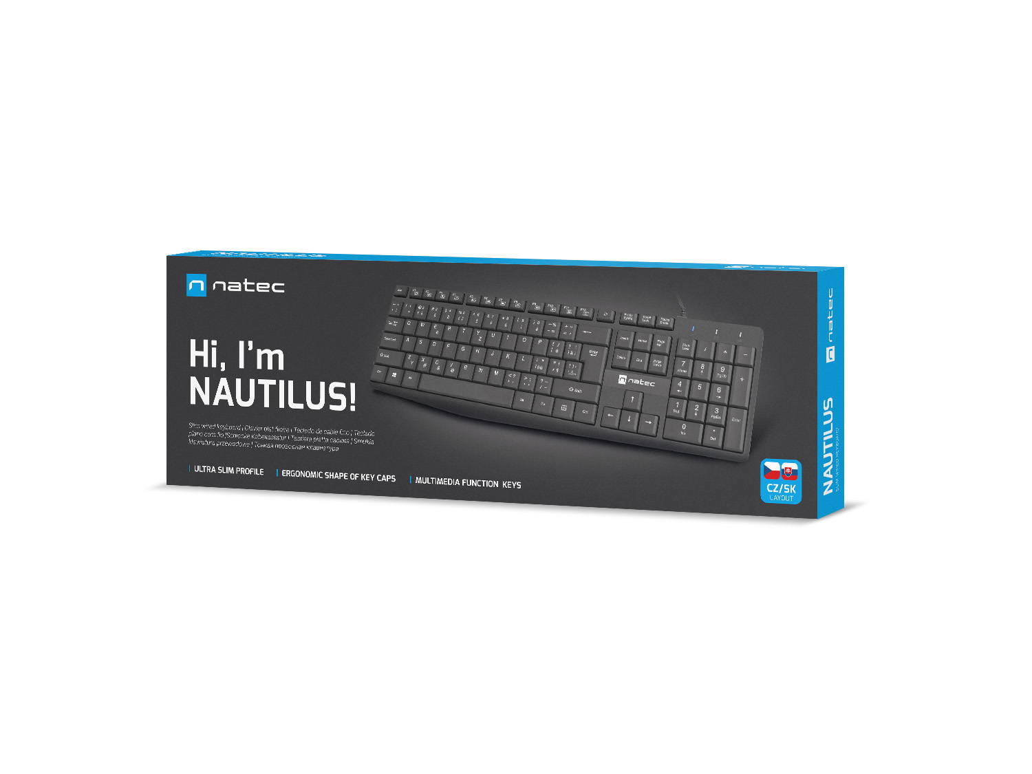 Natec klávesnica Nautilus 2/ Drôtová USB/ CZ- SK layout/ Čierna4 