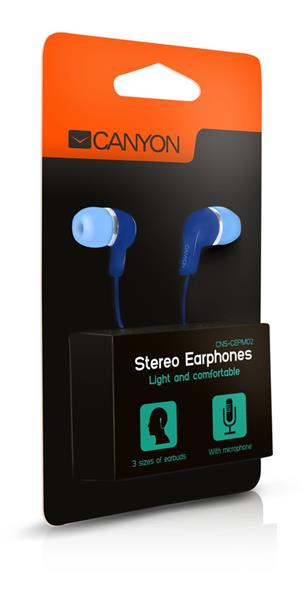 Canyon EPM-02, slúchadlá do uší, pre smartfóny, integrovaný mikrofón a ovládanie, modré2 