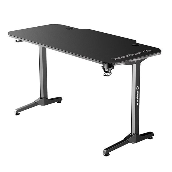 ULTRADESK Herný stôl FRAG - BLACK, 140x66 cm, 76 cm, s XXL podložkou pod myš, s ultradesk BEAM, držiak slúchadiel2 