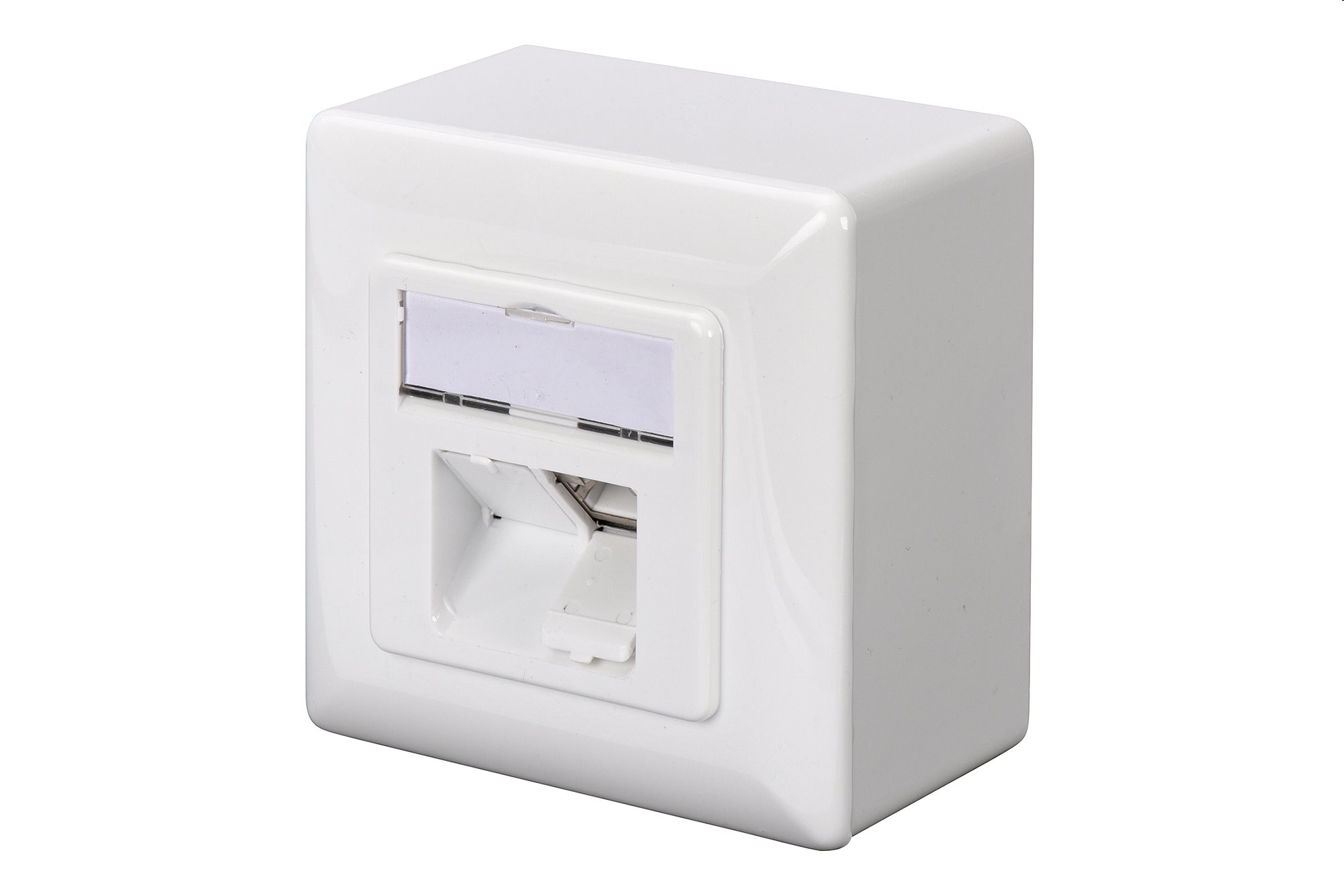 DIGITUS Zásuvka Profi STP 2 port, Cat5E na omietku, LSA, biela0 