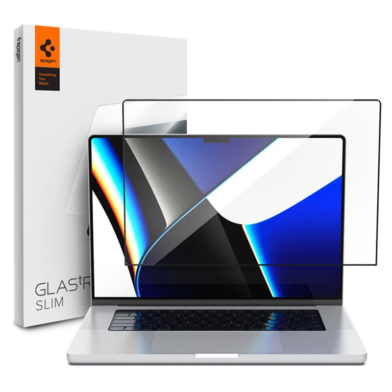 Spigen ochranné sklo Glas.tR Slim pre Macbook Pro 14" 2021 - Black Frame4 