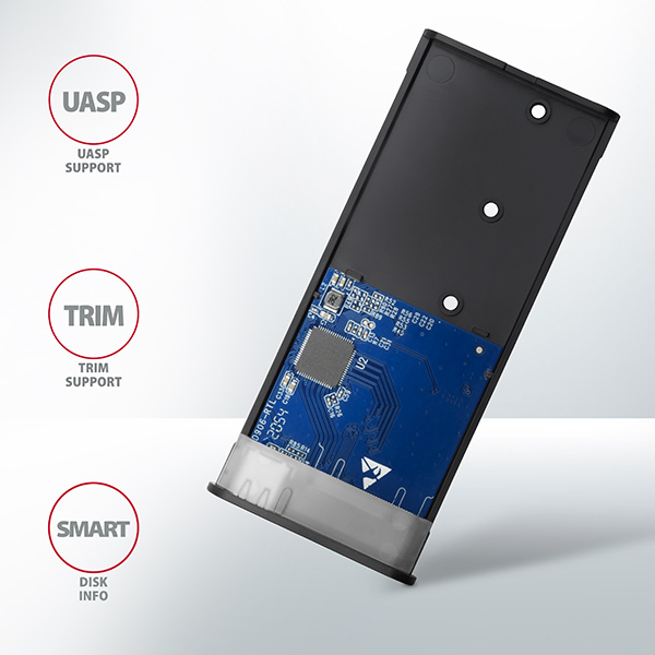 AXAGON EEM2-SB2, USB-C 3.2 Gen 2 - M.2 NVMe & SATA SSD kovový RAW box, bezskrutkový, čierny19 
