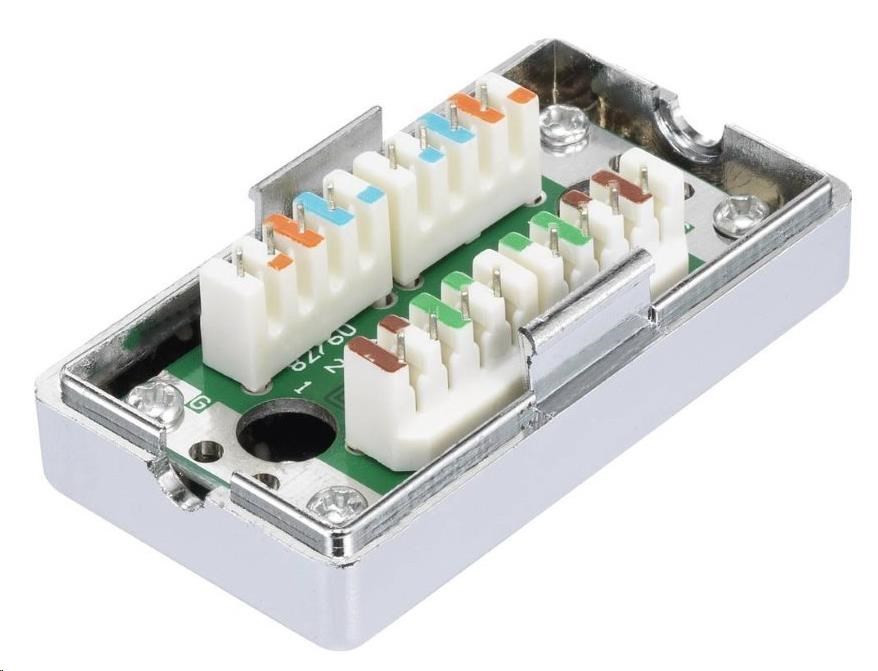 Spojovací box STP Cat5E narážecí,  stříbrná1 