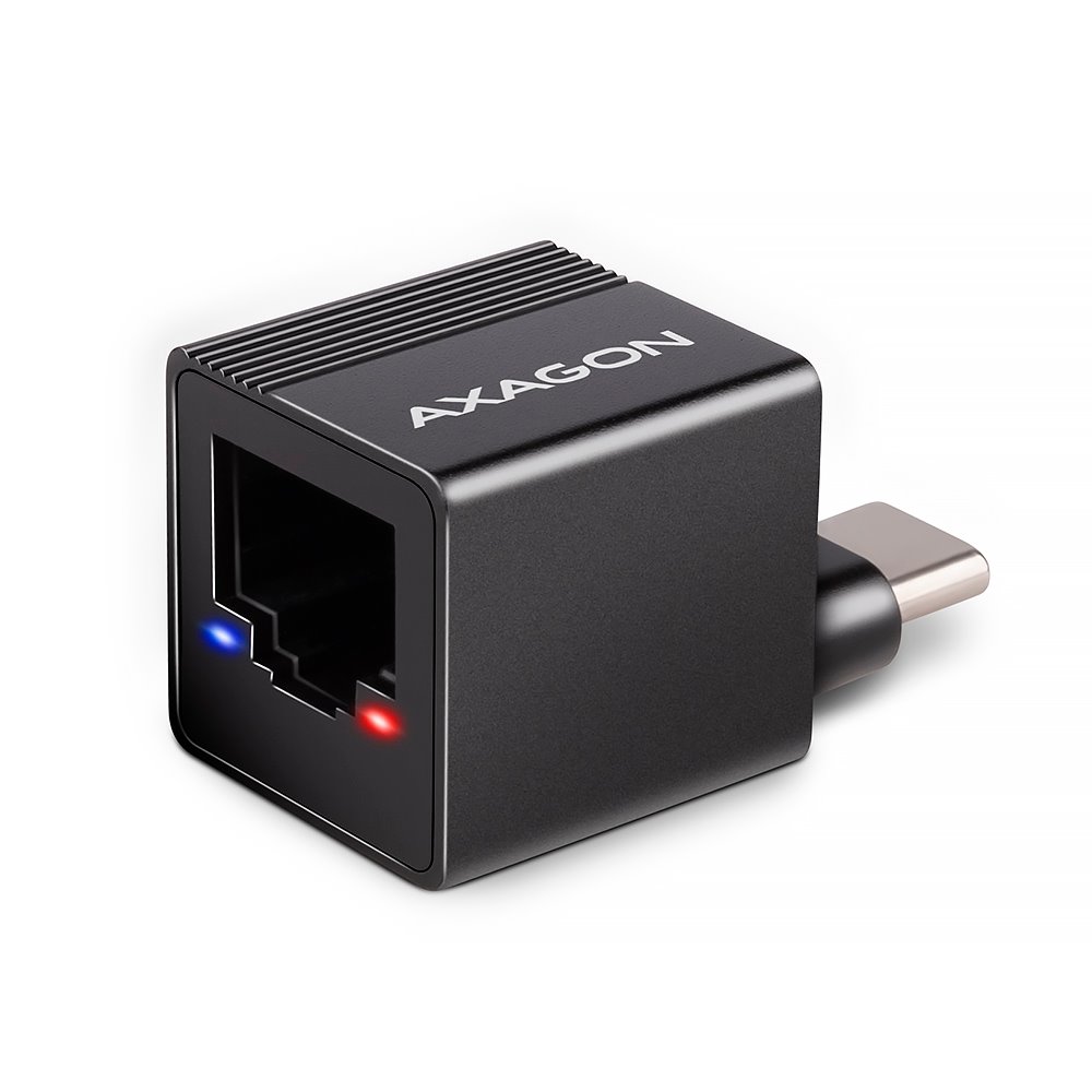 AXAGON ADE-MINIC, USB-C 3.2 Gen 1 - Gigabit Ethernet MINI sieťová karta, Realtek 8153, auto inštal, čierna0 