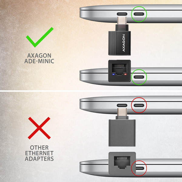 AXAGON ADE-MINIC,  USB-C 3.2 Gen 1 - Gigabit Ethernet MINI sieťová karta,  Realtek 8153,  auto inštal,  čierna5 