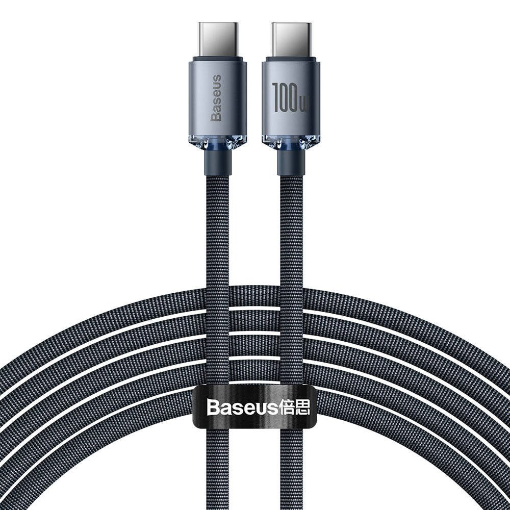 Baseus CAJY000701 Crystal Shine Series Dátový Kábel USB-C - USB-C 100W 2m Black0 