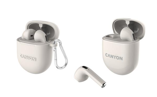 Canyon TWS-6, True Wireless Bluetooth slúchadlá do uší, nabíjacia stanica v kazete, béžové0 