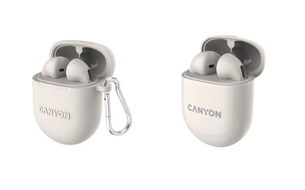 Canyon TWS-6, True Wireless Bluetooth slúchadlá do uší, nabíjacia stanica v kazete, béžové2 