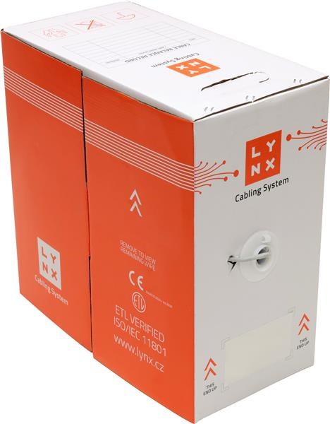 UTP kabel LYNX, Cat5E, licna(lanko), PVC, Dca, šedá, 305m1 