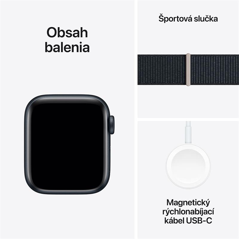 Apple Watch SE GPS 44mm Midnight Aluminium Case with Midnight Sport Loop9 