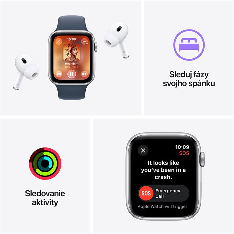 Apple Watch SE GPS 44mm Midnight Aluminium Case with Midnight Sport Loop6 