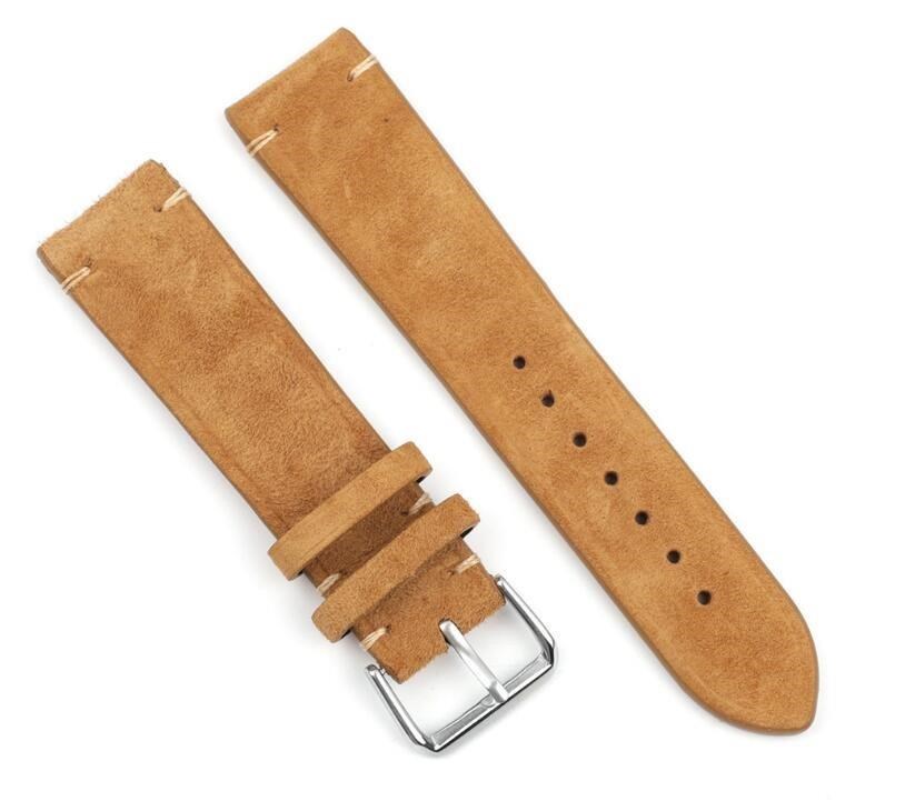 RhinoTech univerzální řemínek Genuine Suede Leather Quick Release 22mm hnědý3 