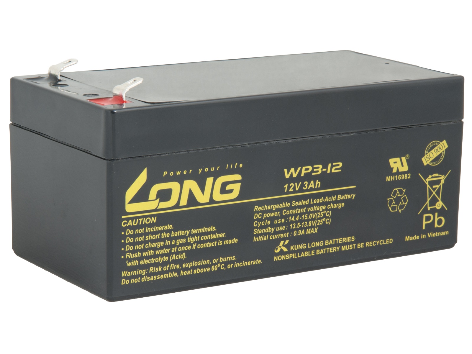 LONG batéria 12V 3Ah F1 (WP3-12)0 