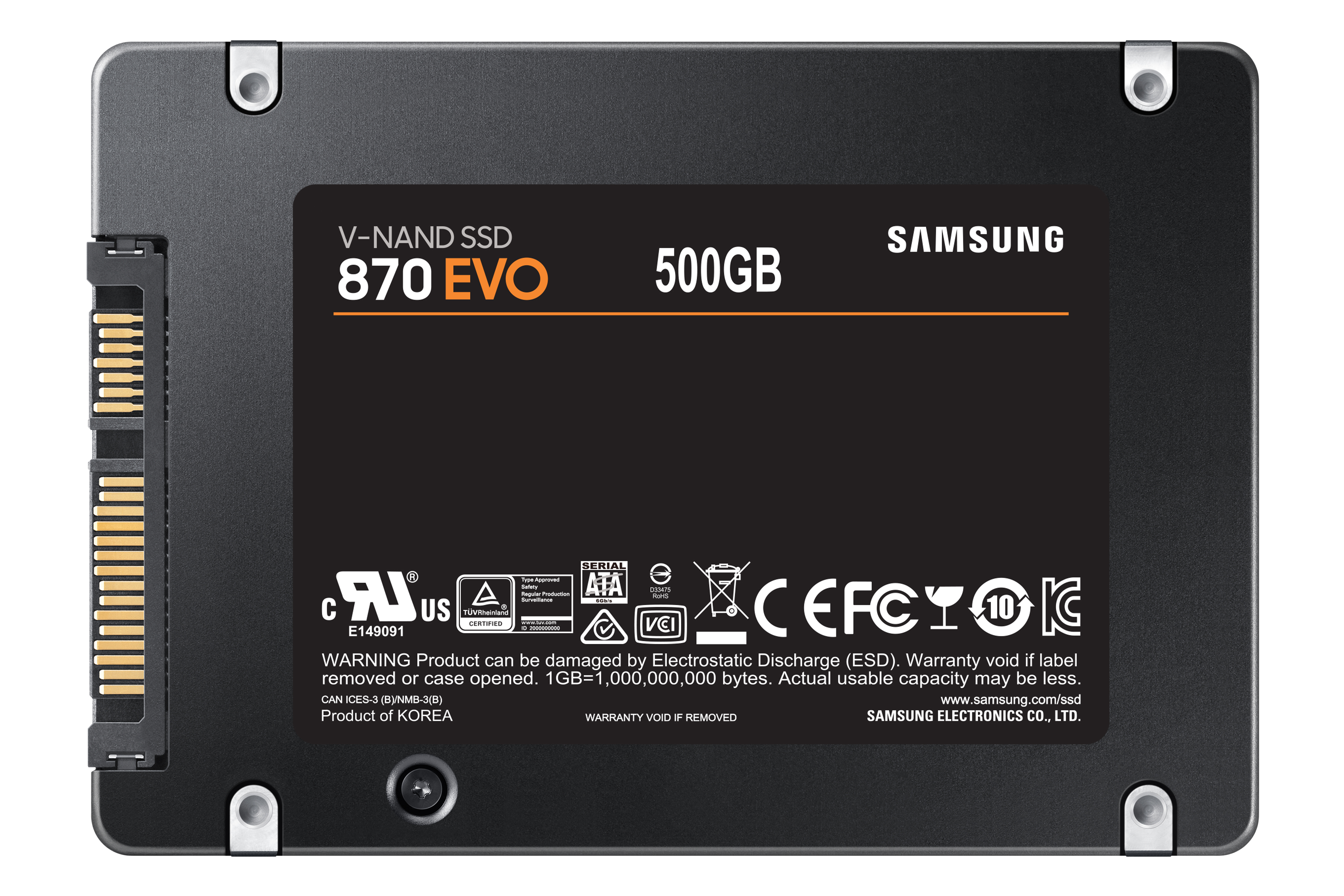 Samsung 870 EVO/ 500GB/ SSD/ 2.5"/ SATA/ 5R0 