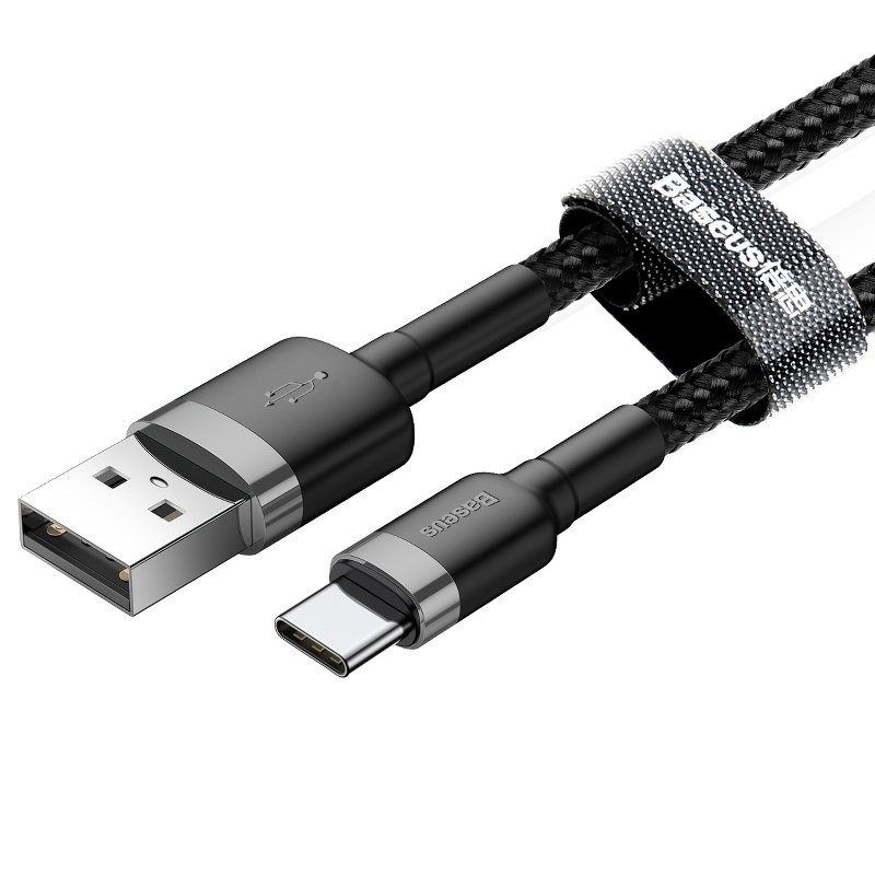 Baseus CATKLF-BG1 Cafule Kabel USB-C 3A 1m Grey/ Black1 