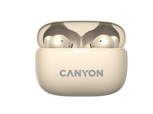 Canyon TWS-10, On Go, 10 ANC, True Wireless Bluetooth slúchadlá do uší, nabíjacia stanica v kazete, béžové0 