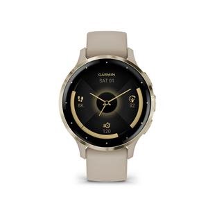 Garmin Venu® 3S,  Nerezová luneta Soft Gold,  pouzdro French Gray,  silikonový řemínek0 