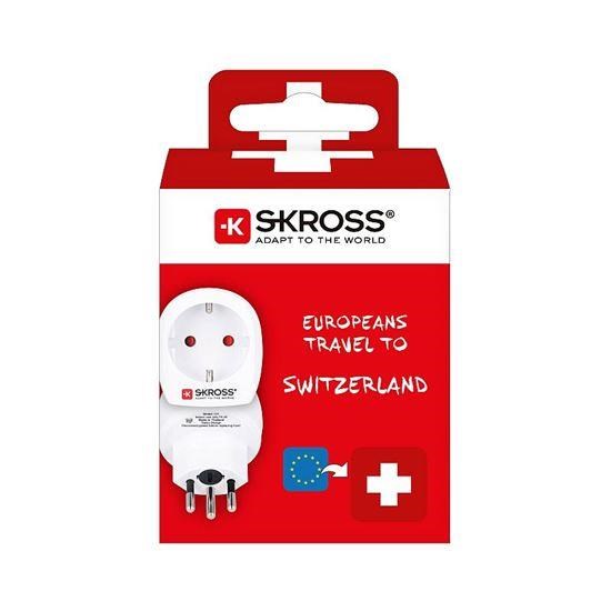 SKROSS cestovní adaptér pro použití ve Švýcarsku,  typ J3 