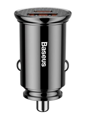 Baseus CCALL-YS01 Circular Nabíjačka do Autá USB+USB-C 30W Black0 