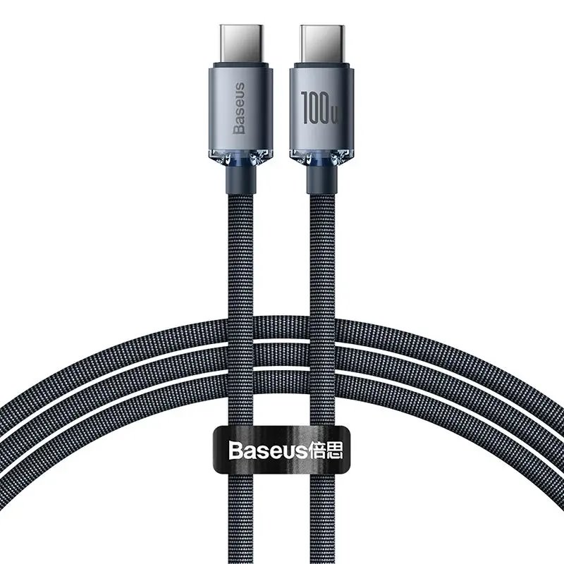 Baseus CAJY000601 Crystal Shine Series Dátový Kábel USB-C - USB-C 100W 1, 2m Black4 